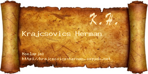 Krajcsovics Herman névjegykártya